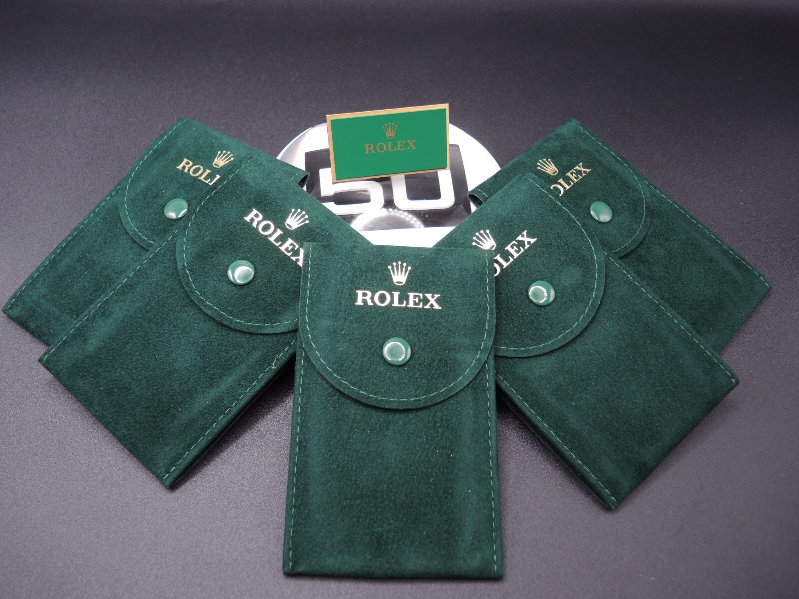NICE 1PC. UNUSED AUTHENTIC ROLEX GREEN SOFT VELVET TRAVEL POUCH 4447844.8064