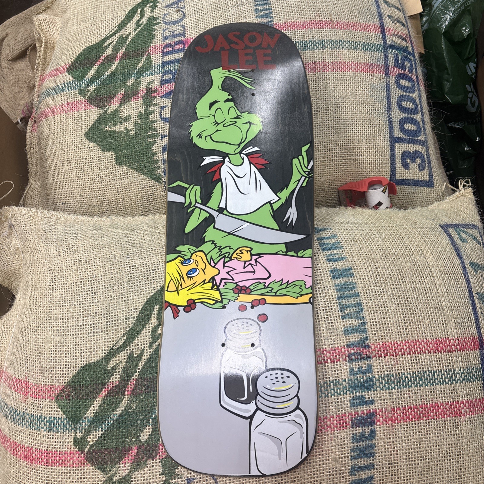 Prime Jason Lee Grinch Feast Skateboard Deck Screenprinted