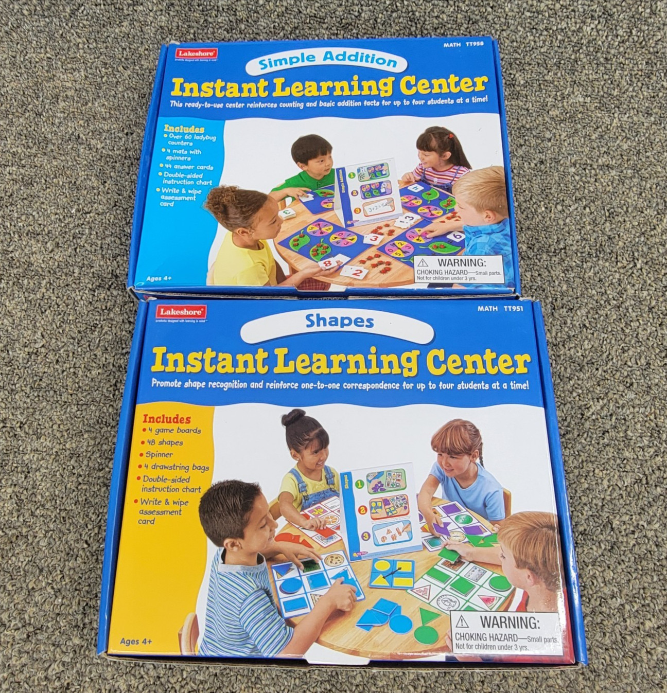 Lakeshore Instant Learning Center Math Lot Of 2 - Shapes & Simple Addition