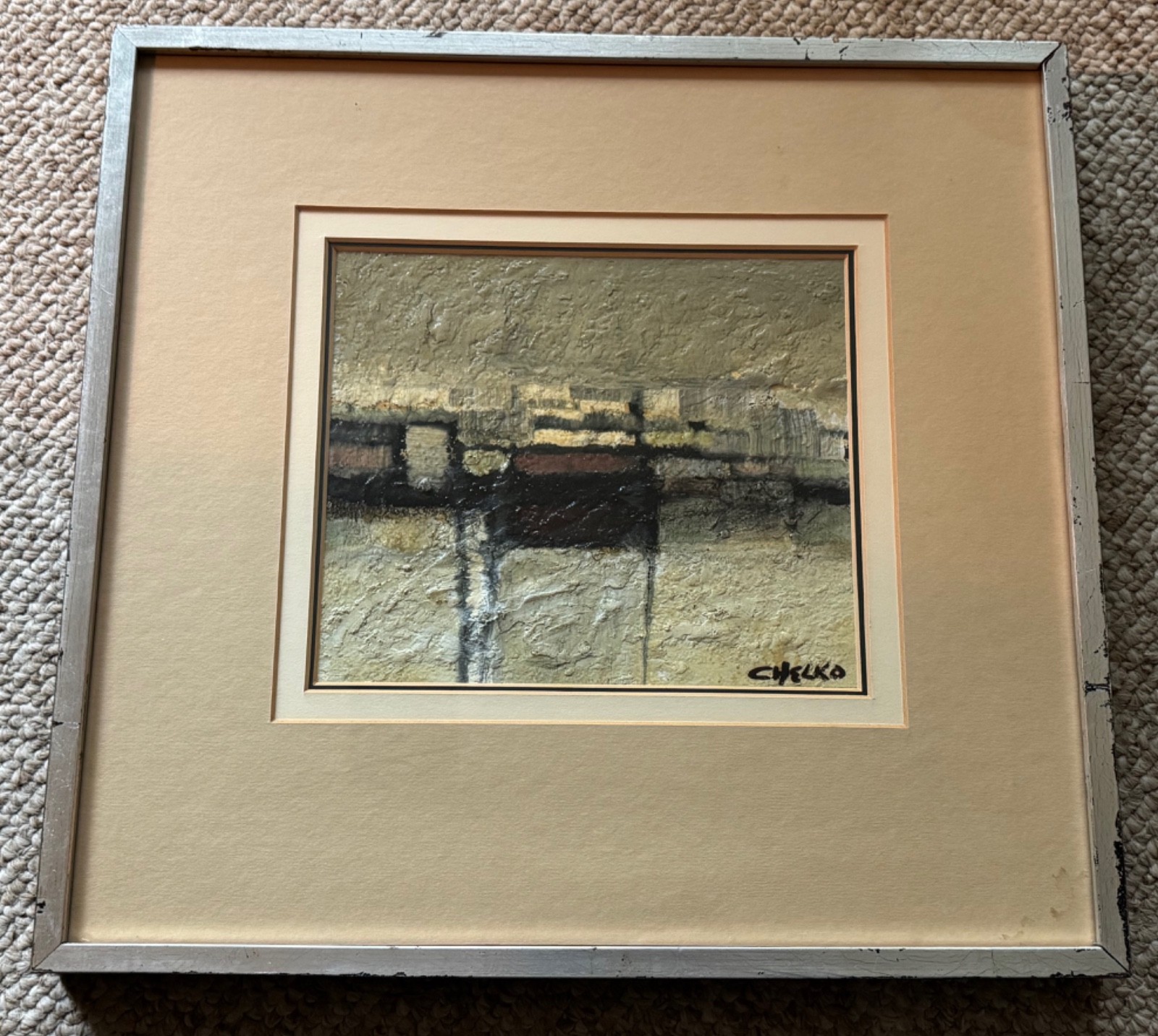 Vintage Abstract MCM Oil Painting Paul Chelko Mid Century Modern Art Signed - 1