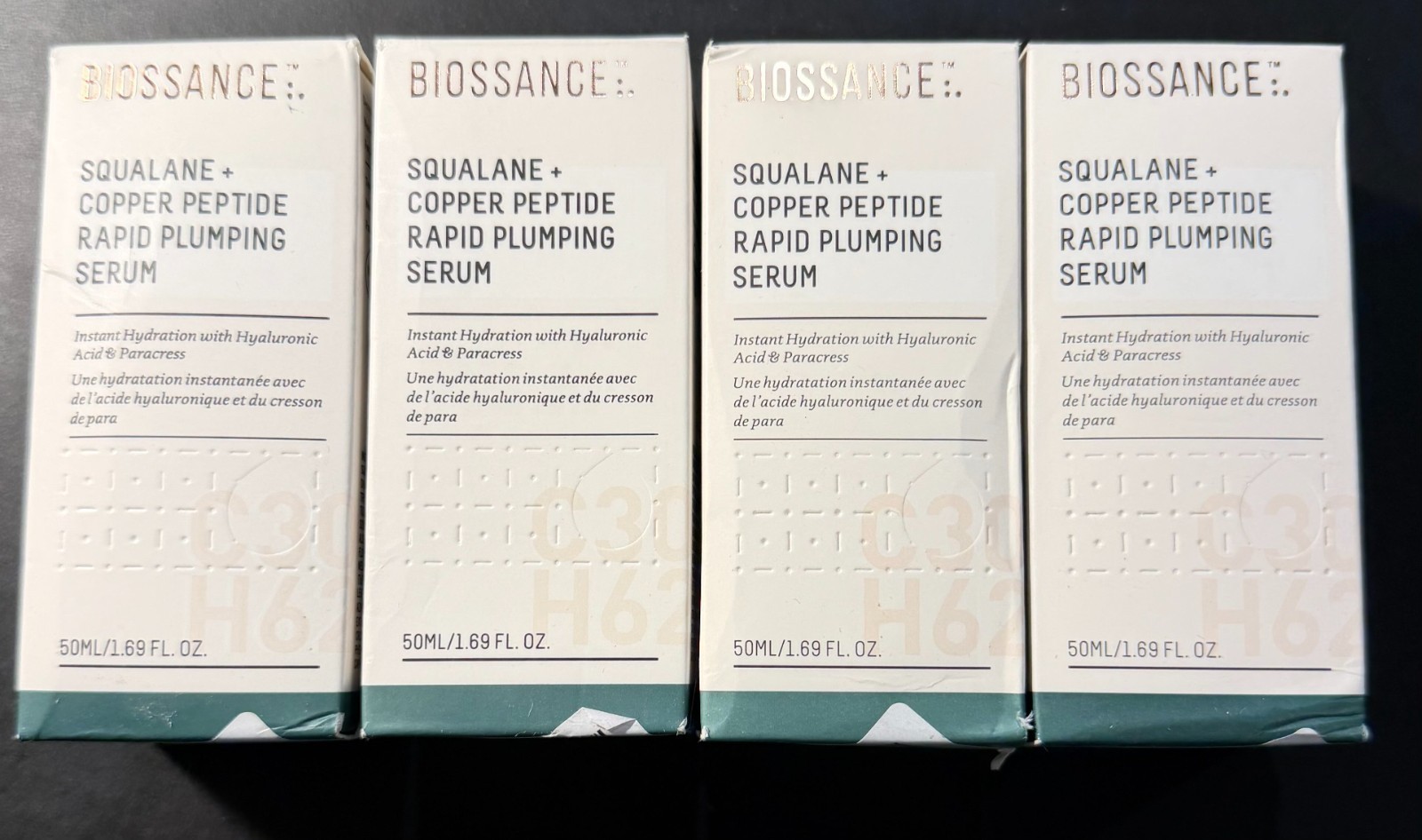 FOUR (4) Biossance Squalane Copper Peptide Serum 50 ml 1.69 fl oz (each) NEW