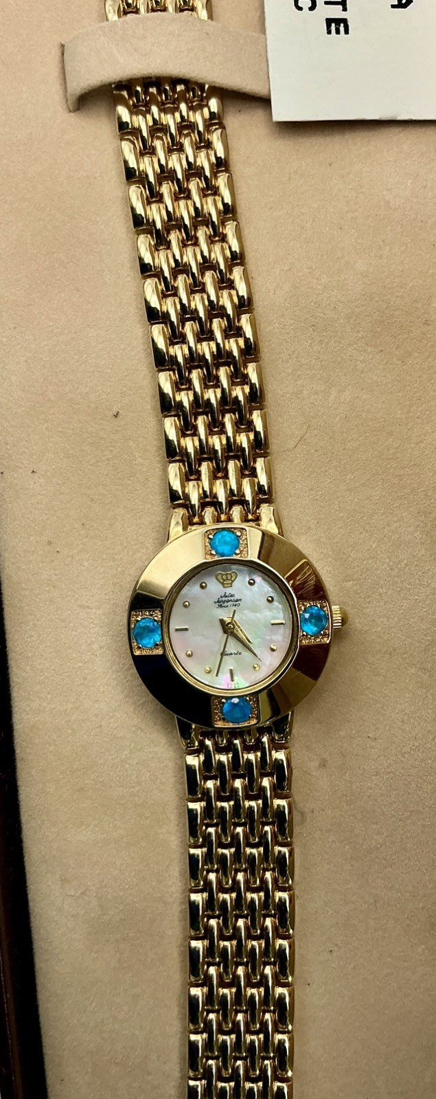 Vintage NOS Jules Jurgensen Genuine Gemstone Ladies Watch Box and Papers Vintage NOS Jules Jurgensen Genuine Gemstone Ladies Watch Box and Papers