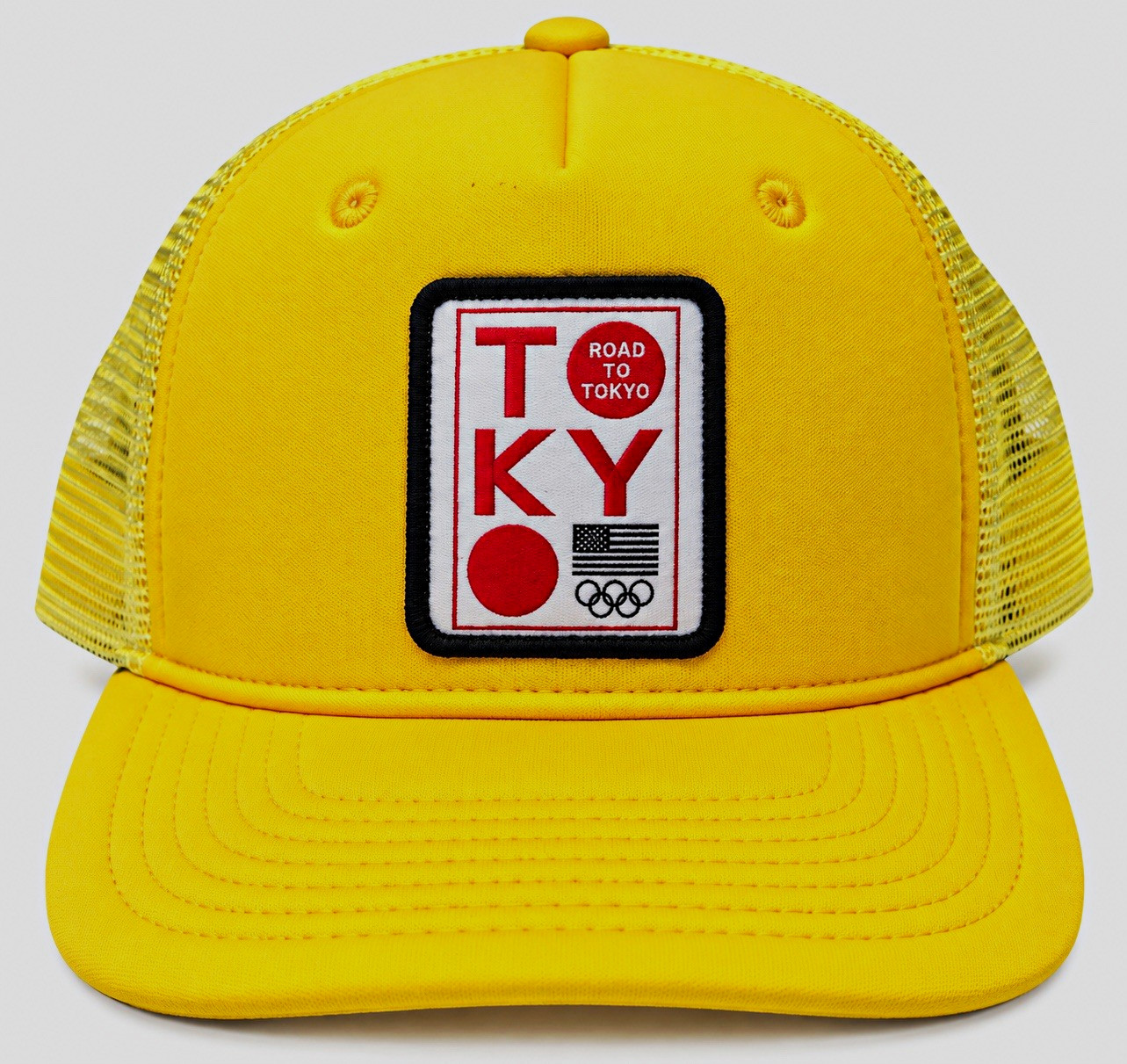 Team USA Tokyo 2020 Road to Tokyo Yellow Mesh Trucker Cap Hat One Size