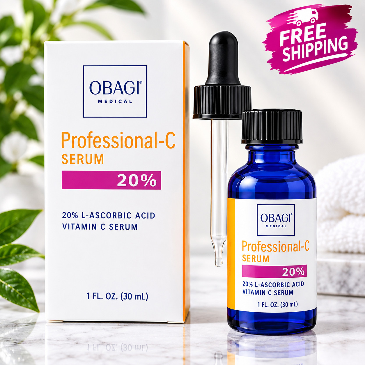 1 Obagi Professional-C Facial Serum 20% Total 30 ml Full Size 1oz Single Sealed