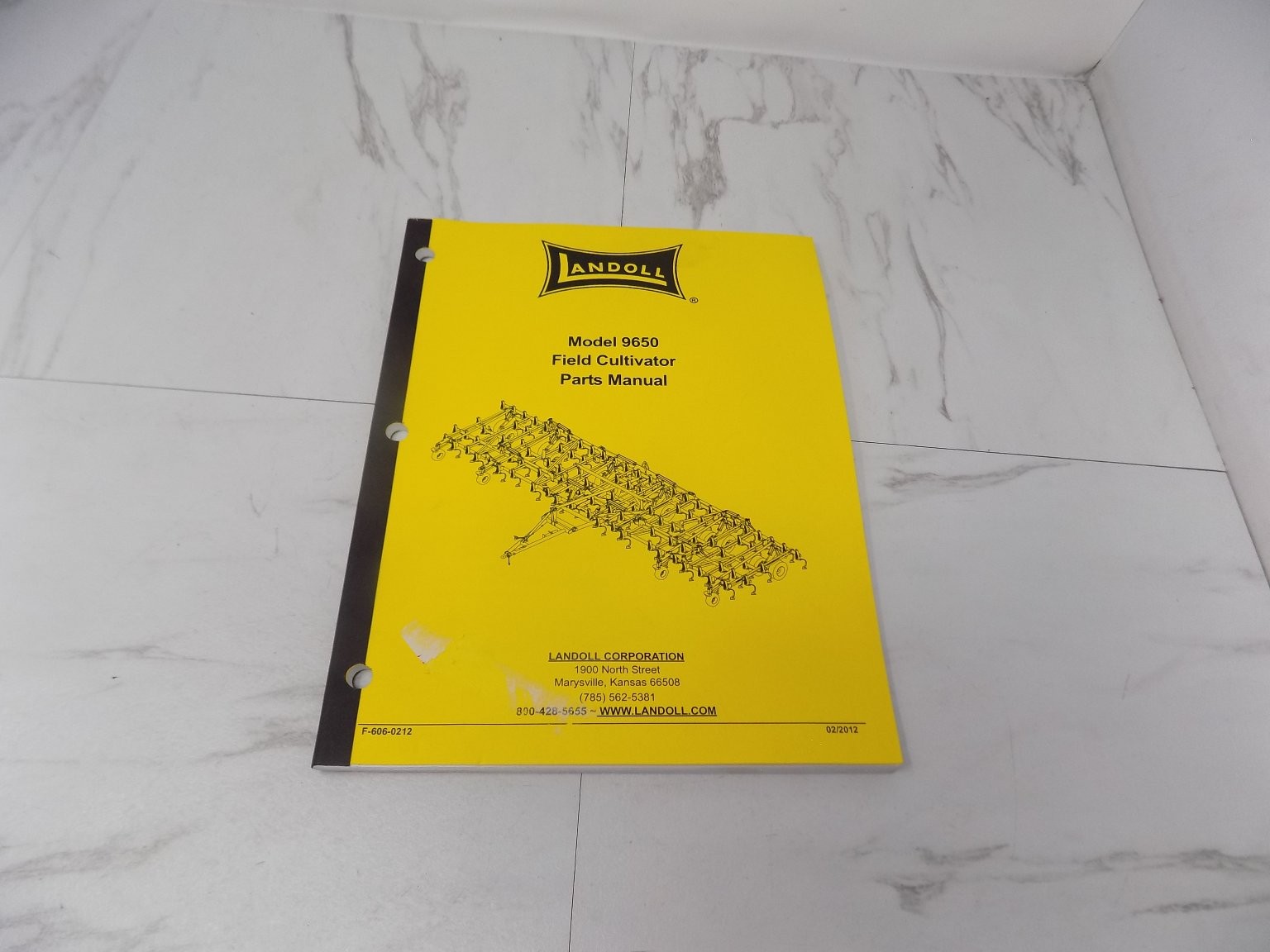 Landoll 9650 Field Cultivator Parts Manual F-606-0212 2012 Illustrated