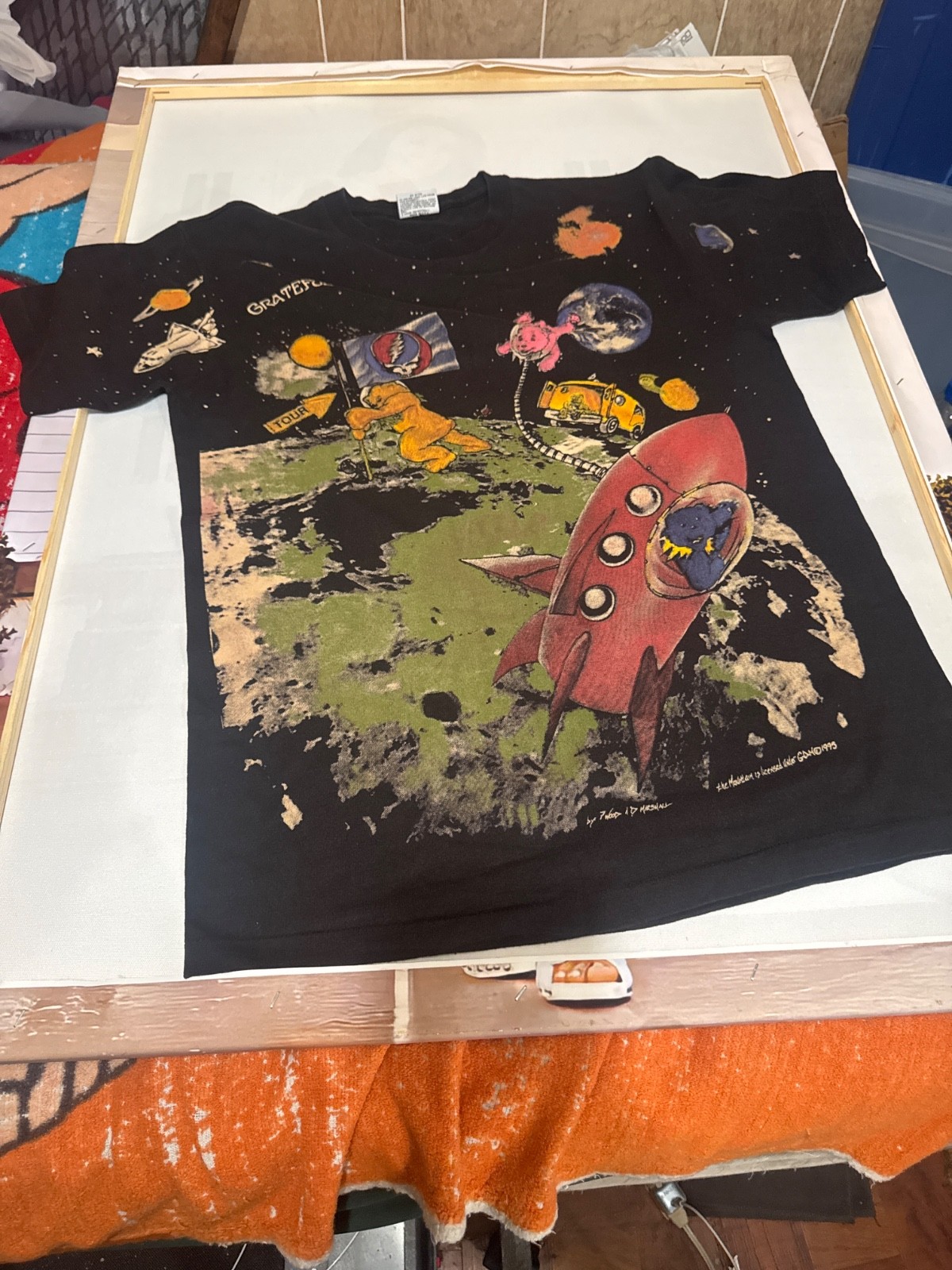 Vintage Grateful Dead 1995 Standing on the Moon T Shirt Large Liquid Blue Stitch