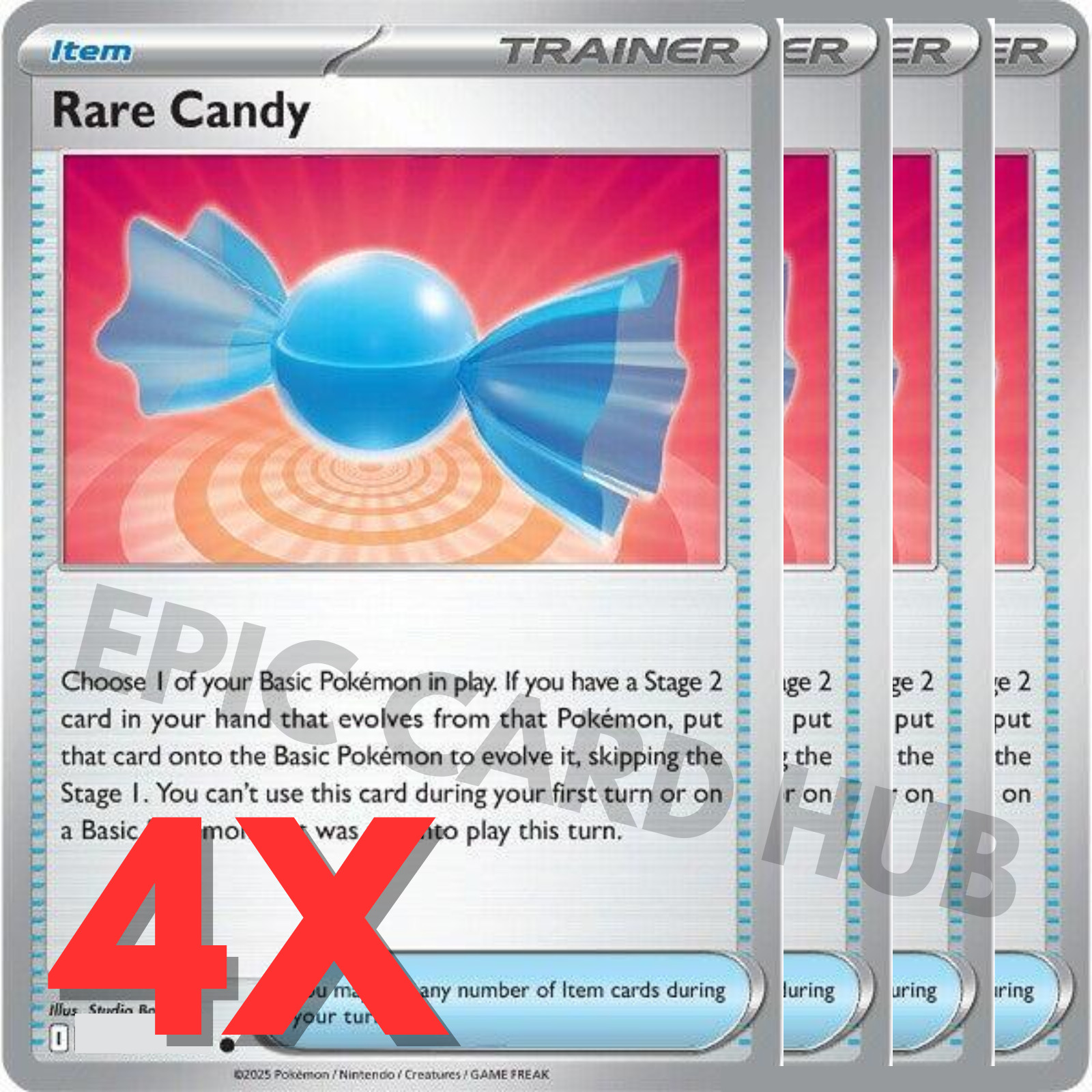 4x Rare Candy x4 - SV:PAF/MEG01 - Uncommon - Pokemon TCG Playset 4x Rare Candy x4 - SV:PAF/MEG01 - Uncommon - Pokemon TCG Playset