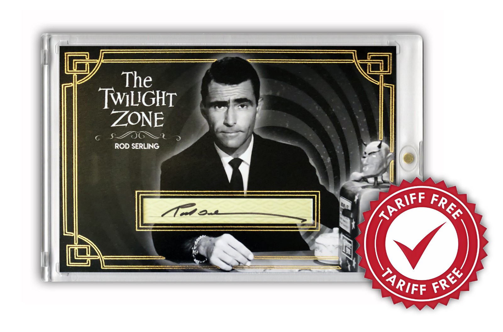 ROD SERLING  Signed/Autographed 4x6 Custom Card Check Cut - The Twilight Zone