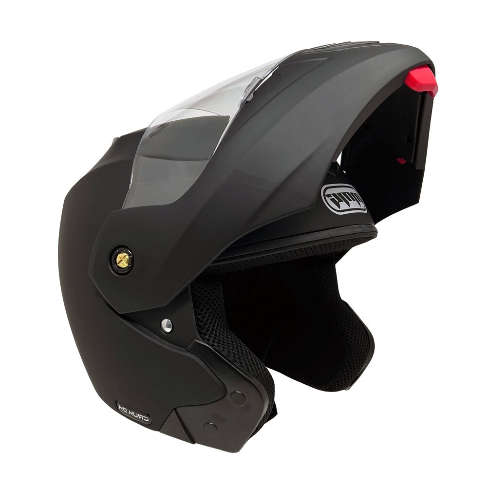 MMG Adult Modular Full Face Motorcycle Helmet Flip-Up Visor DOT Matte Black (XL)