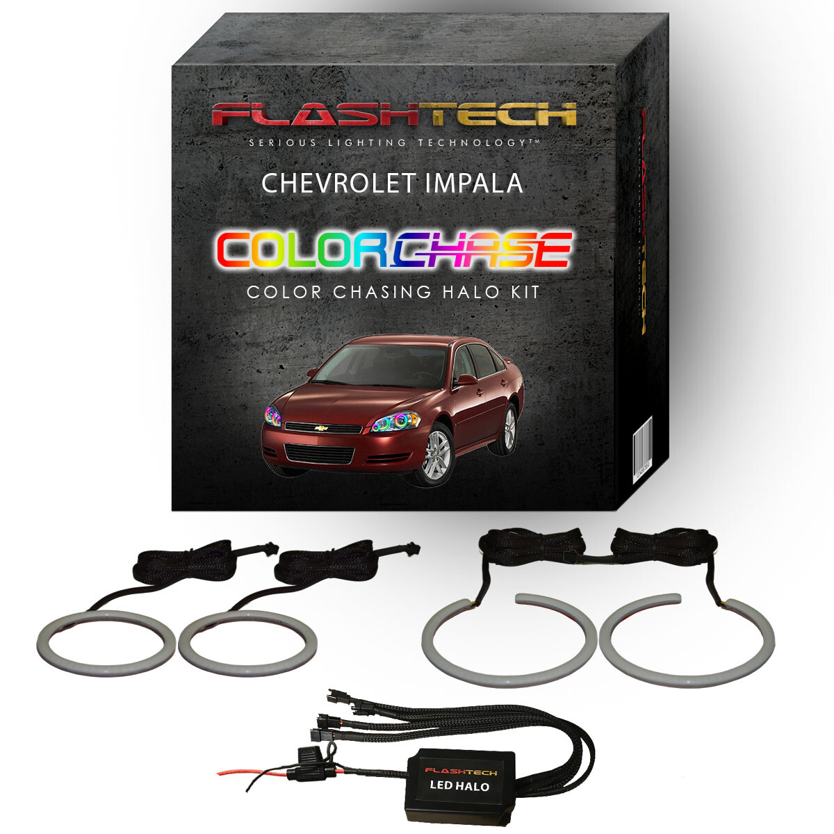 Dream Color Chasing Dynamic LED Halo kit for 06-12 Chevrolet Impala Headlights