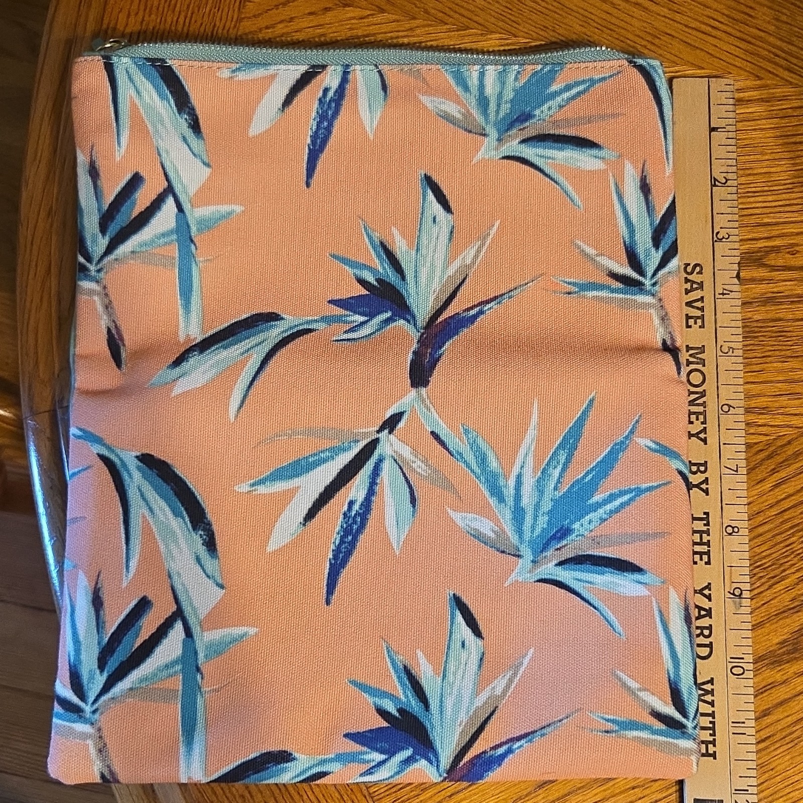 NWOT Rachel Pally Aqua Floral Foldover Reversible Zip Clutch Bag With Tassel. NWOT Rachel Pally Aqua Floral Foldover Reversible Zip Clutch Bag With Tassel.