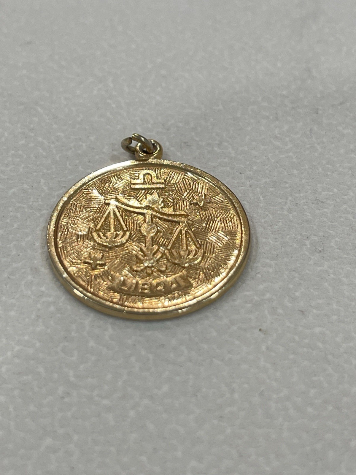 Vintage Sarah Coventry Libra Zodiac Gold Tone Pendant Signed No Chain