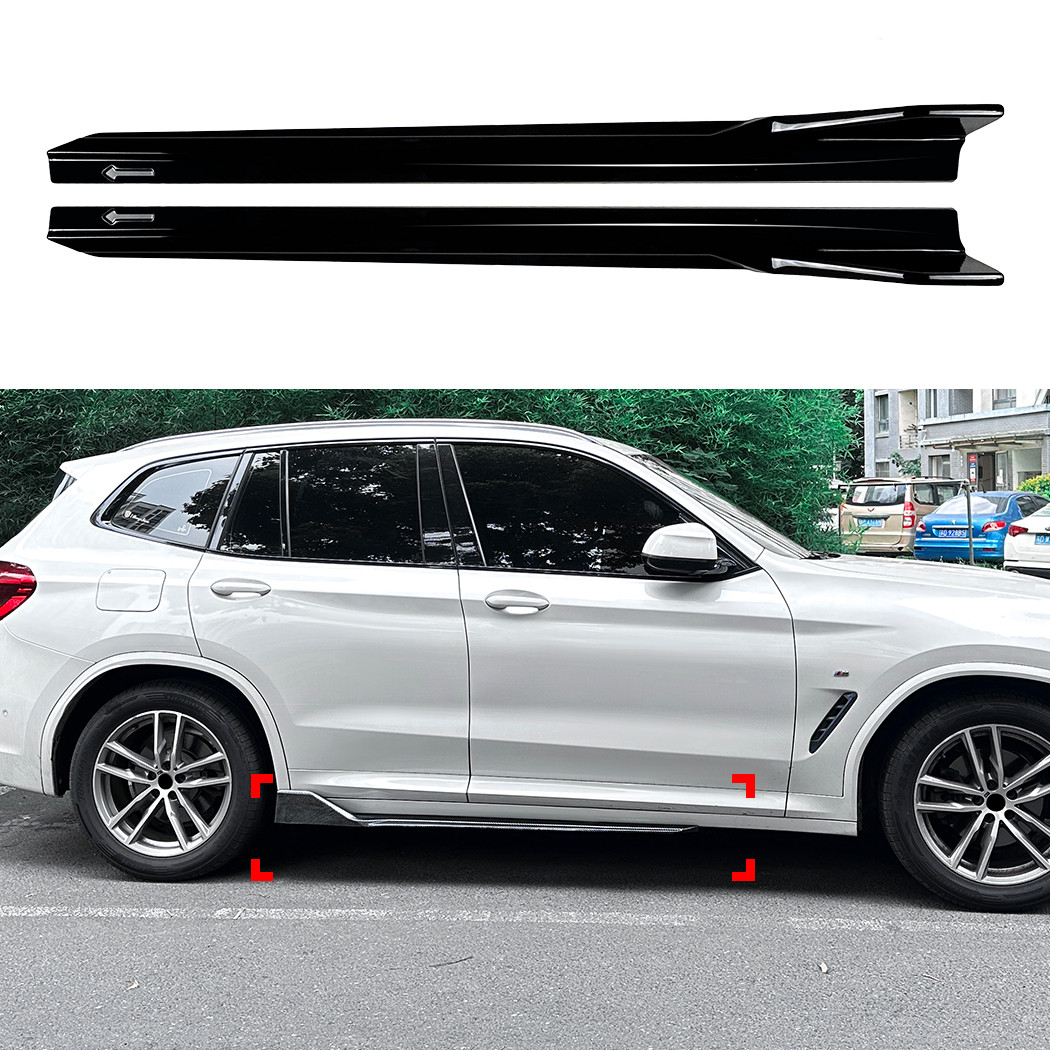 For BMW X3 G01 X4 G02 M Sport 2018-2024 Gloss Black Add-On Side Skirt Extension