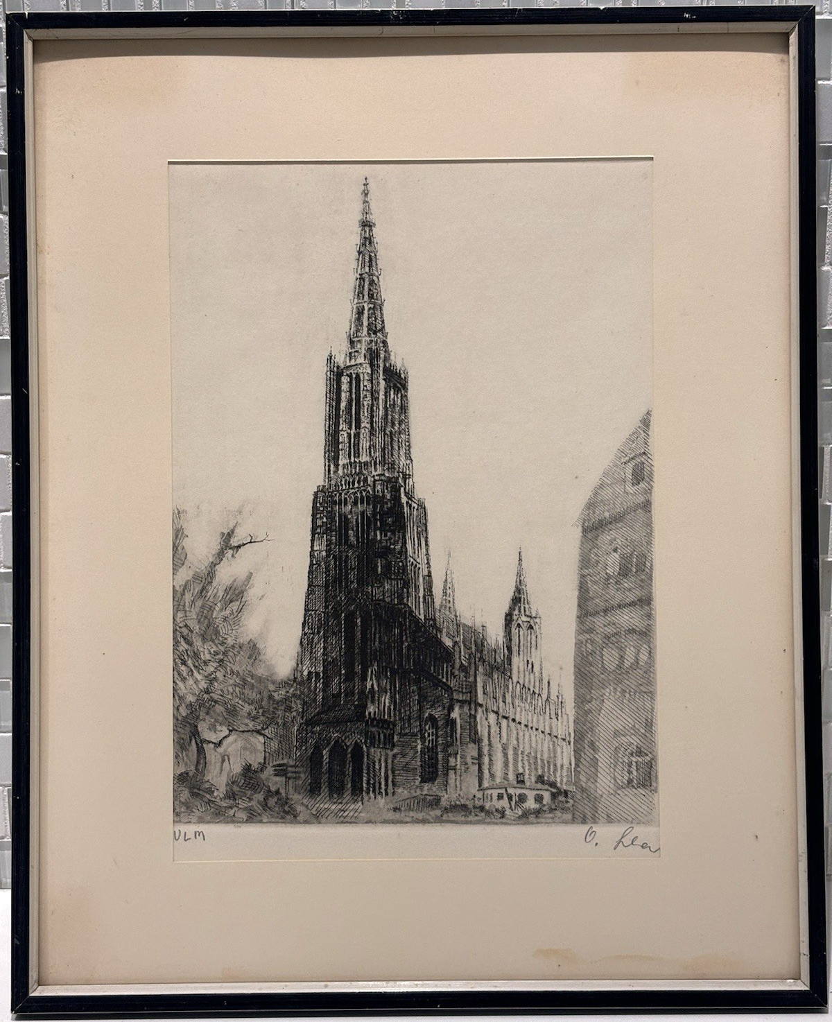 Vintage Original Signed Framed Ulm Print, Rare German Cultural Art Decor Gifts