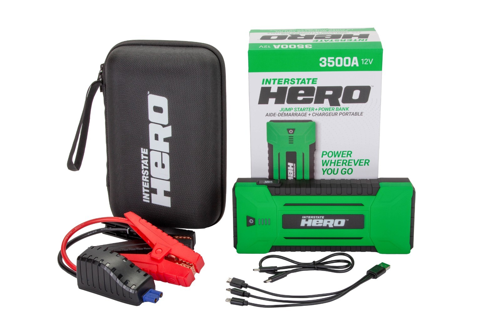 Interstate Batteries Hero 12V 3500A Portable LED Jump Starter (25,000mAh, 25Ah)