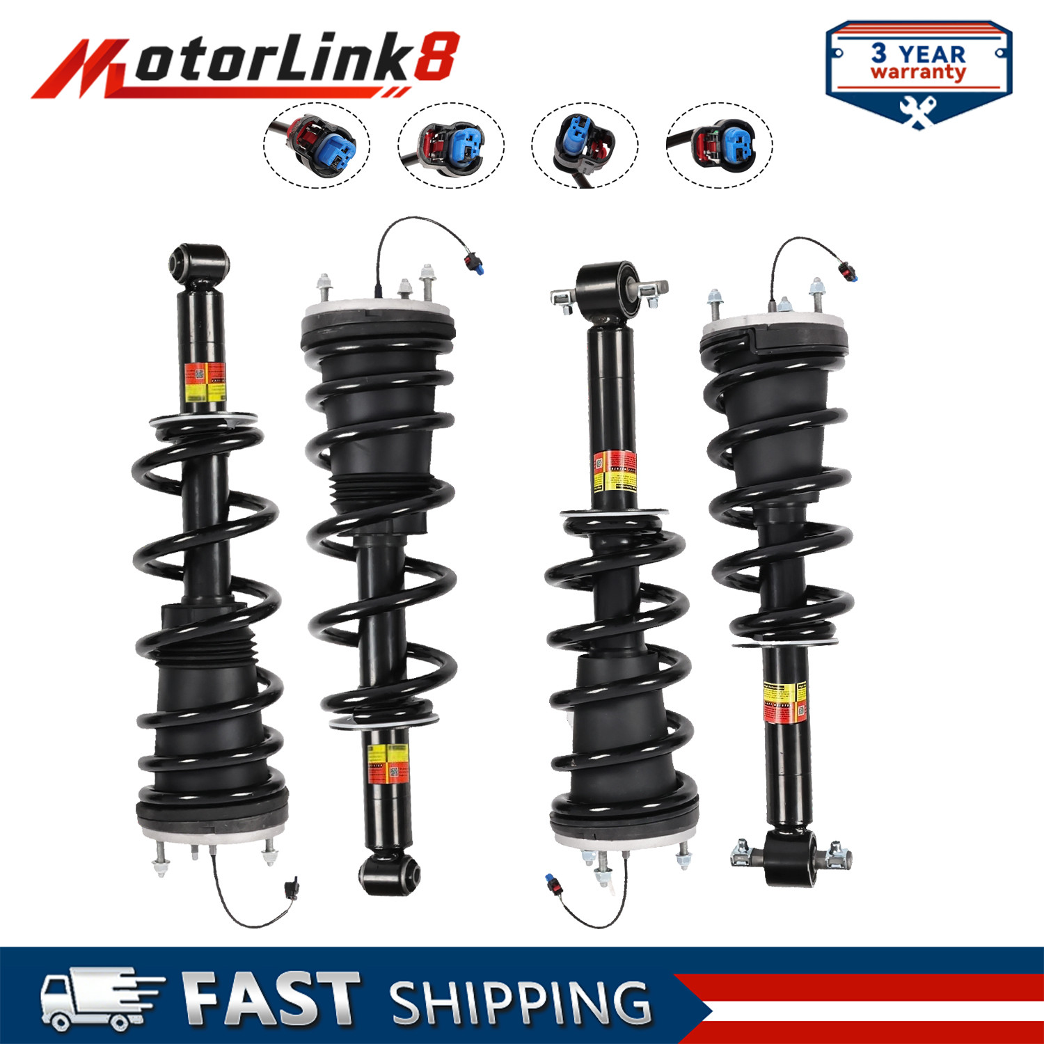 For Cadillac Escalade 2021-24 For Chevy Tahoe 2021-24 4x Front/Rear Shock Struts