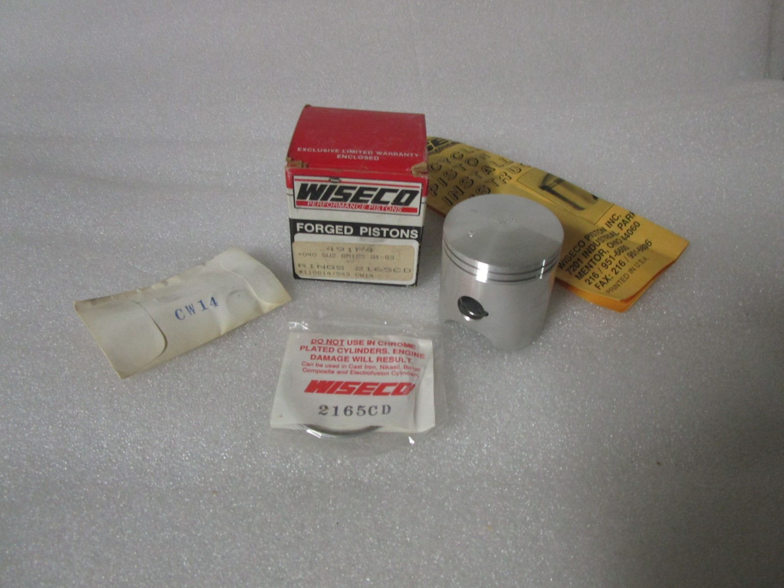 1981-1983 Suzuki RM125 Wiseco Piston 491P4 0.040 O/S