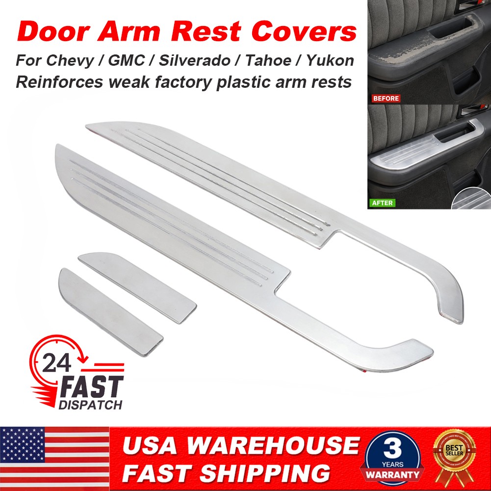 For 88-94 OBS Chevy GMC GMT400 Billet Door Arm Rest Covers Repair Reinforce
