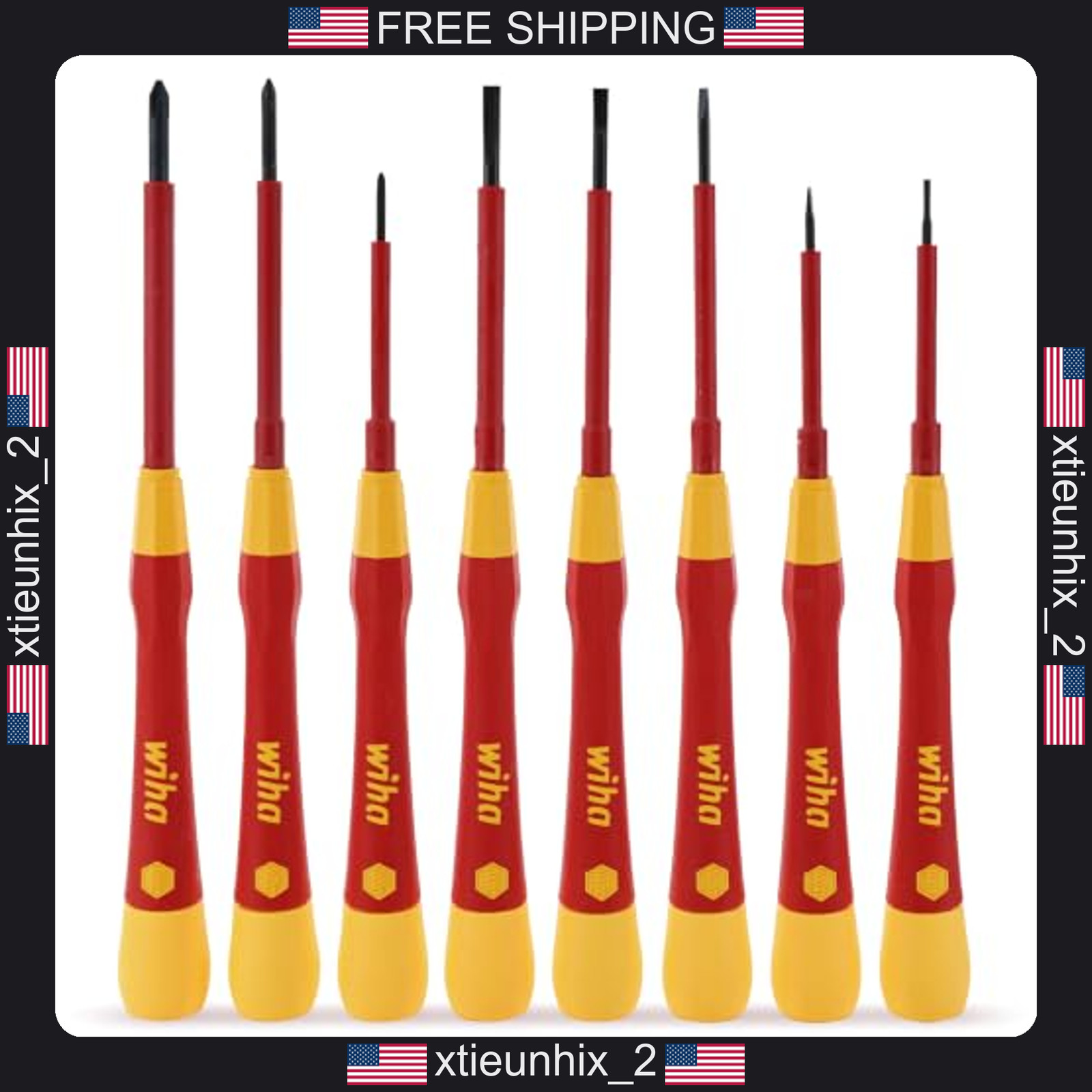 Wiha PicoFinish Insulated Screwdriver Set 8-Piece, Precision, VDE Tested