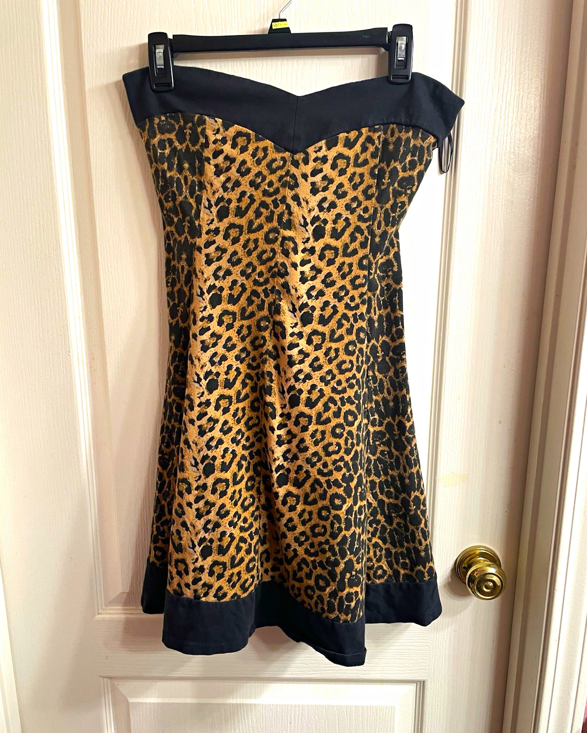 Royal Bones Women Leopard Print Strapless Mini Dress Animal Print Mob Wife