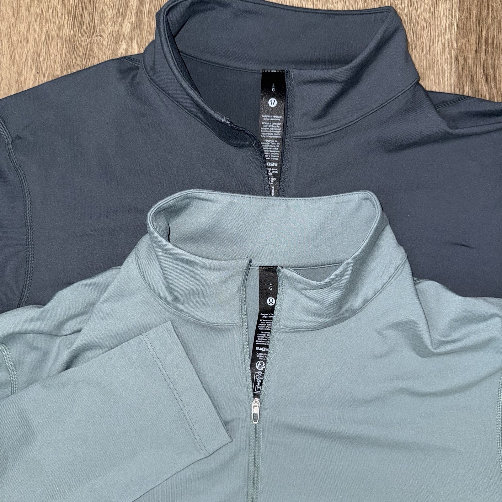 Lot Of 2 Lululemon Soft Jersey Half Zip Pullover Men’s L Light Green Dark Grey Lot Of 2 Lululemon Soft Jersey Half Zip Pullover Men’s L Light Green Dark Grey
