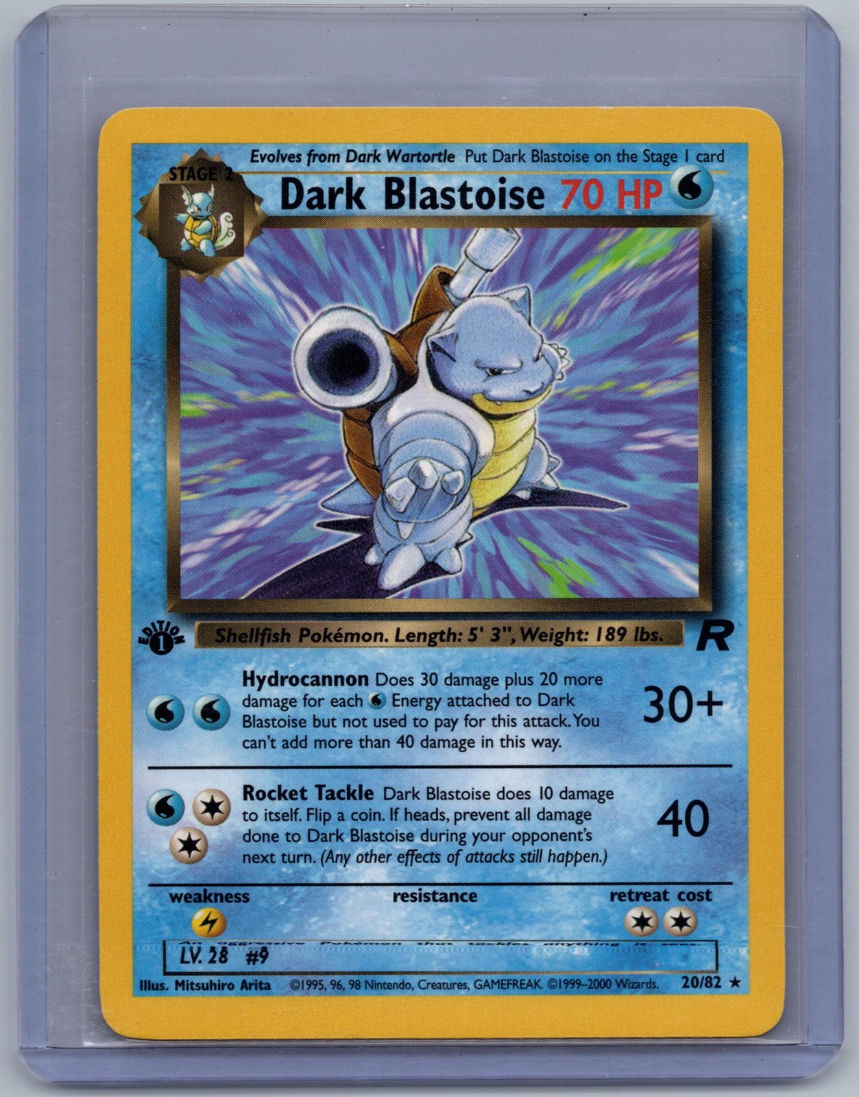 Dark Blastoise Team Rocket 20/82 1st Edition Rare WOTC Vintage Pokémon TCG