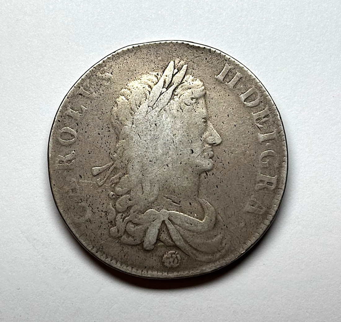 1662 England - AR 1 Crown of Charles II, KM-417.1. 1662 England - AR 1 Crown of Charles II, KM-417.1.