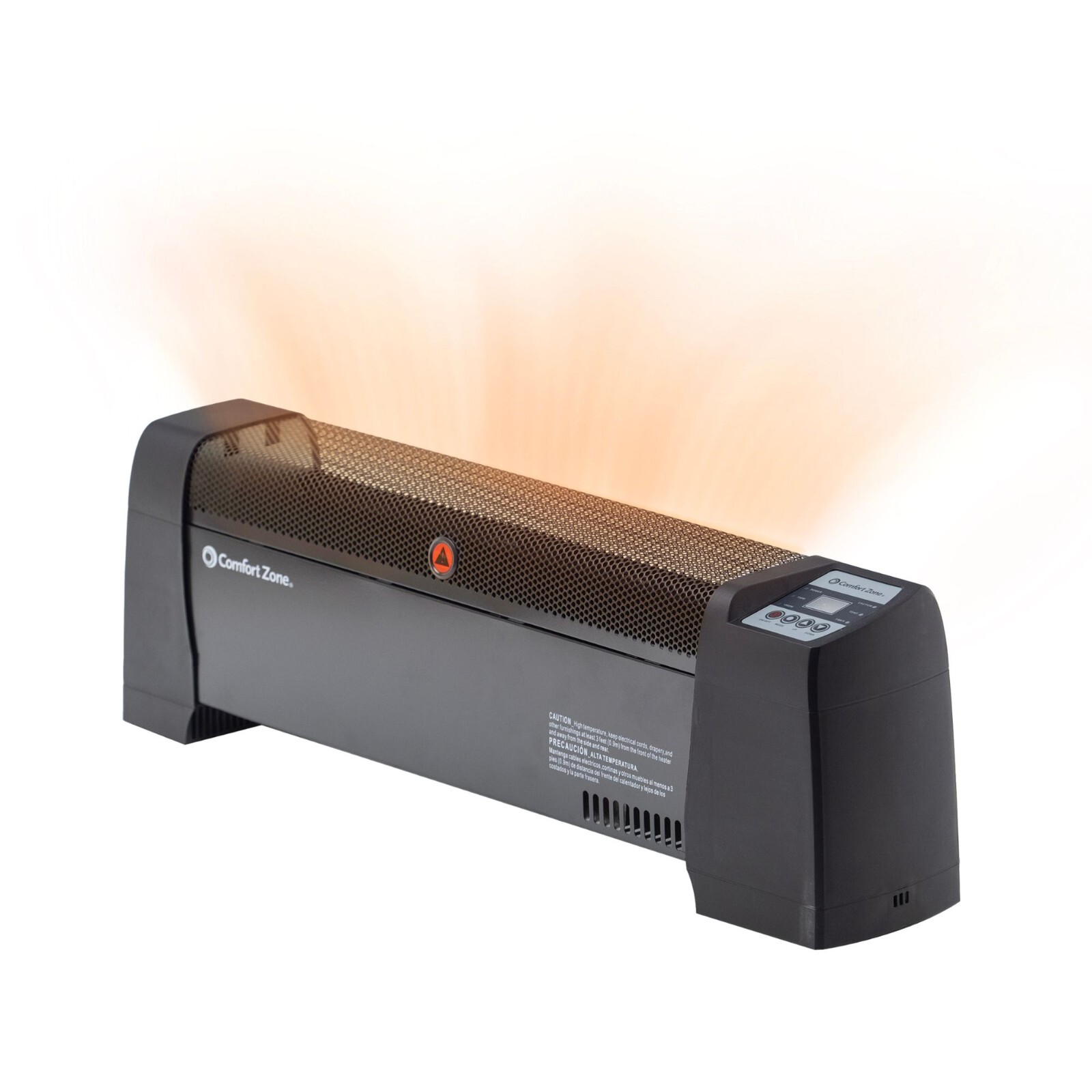 Comfort Zone Electric Baseboard Space Heater with Digital Thermostat, Black Comfort Zone Electric Baseboard Space Heater with Digital Thermostat, Black