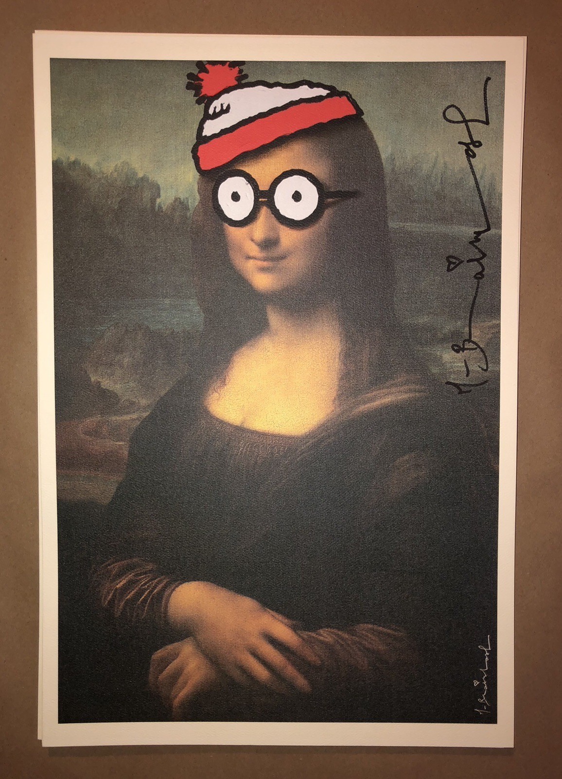 Mr Brainwash Museum Signed Mona Lisa Wheres Waldo Art Print Super Rare Banksy