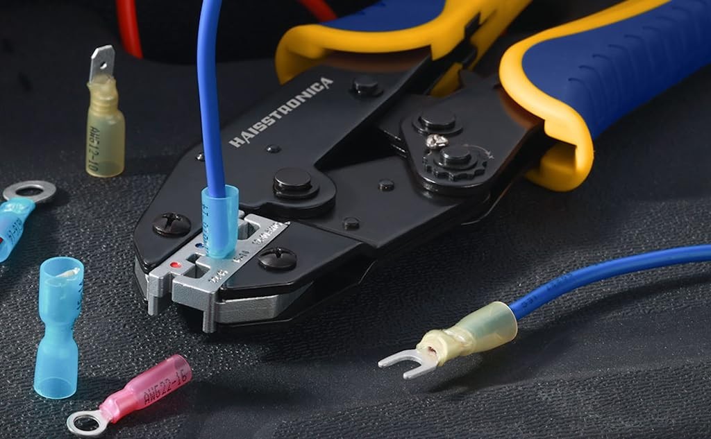 Electrical Crimping Tool Heat Shrink Connectors-Awg 26-10 Ratchet Wire Terminal. Electrical Crimping Tool Heat Shrink Connectors-Awg 26-10 Ratchet Wire Terminal.