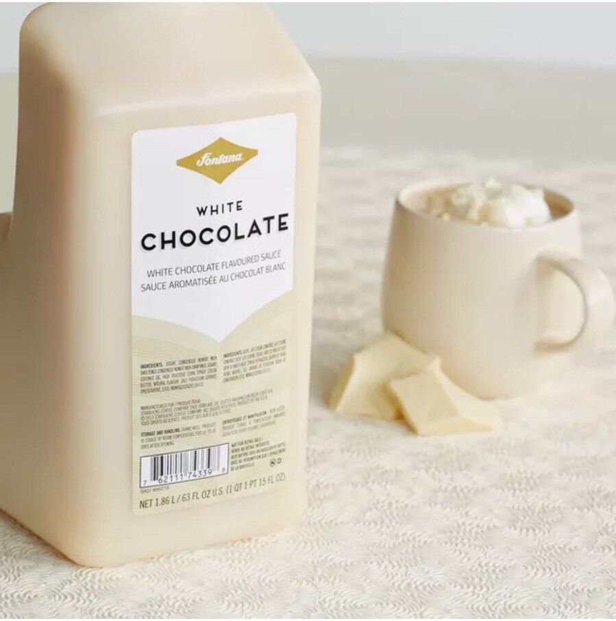 Fontana White Chocolate Mocha Sauce W/PUMP -  BEST BY NOV 24, 2026 - 