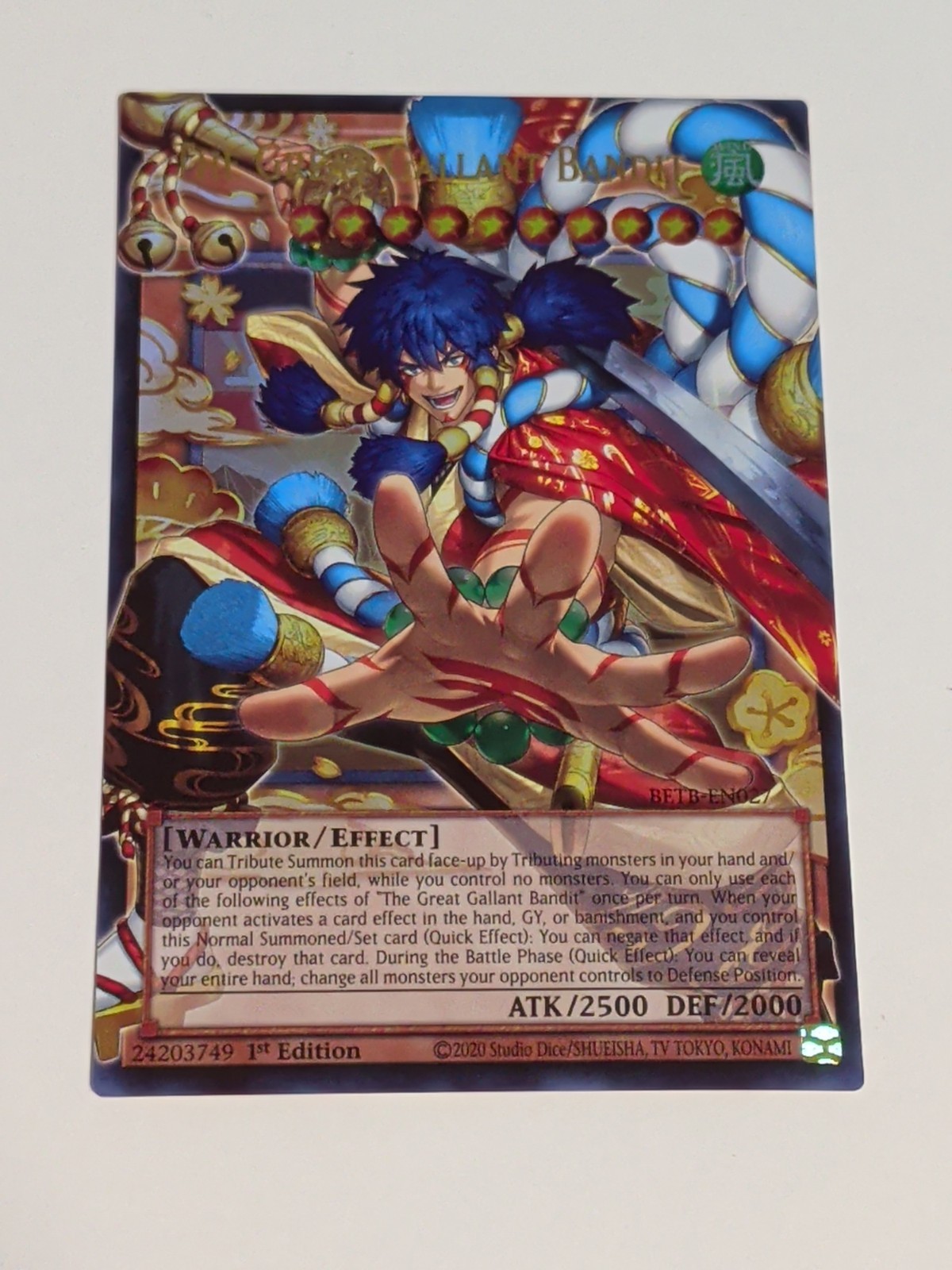 Yugioh The Great Gallant Bandit BETB-EN027 Extended Art Ultra Rare 1st Ed NM Yugioh The Great Gallant Bandit BETB-EN027 Extended Art Ultra Rare 1st Ed NM