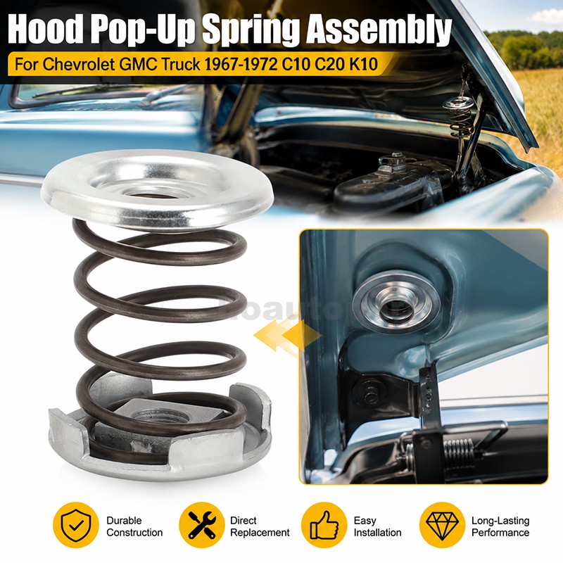 Hood Pop-Up Spring  Assembly For Chevrolet GMC Truck 1967-1972 C10 C20 K10 C/K