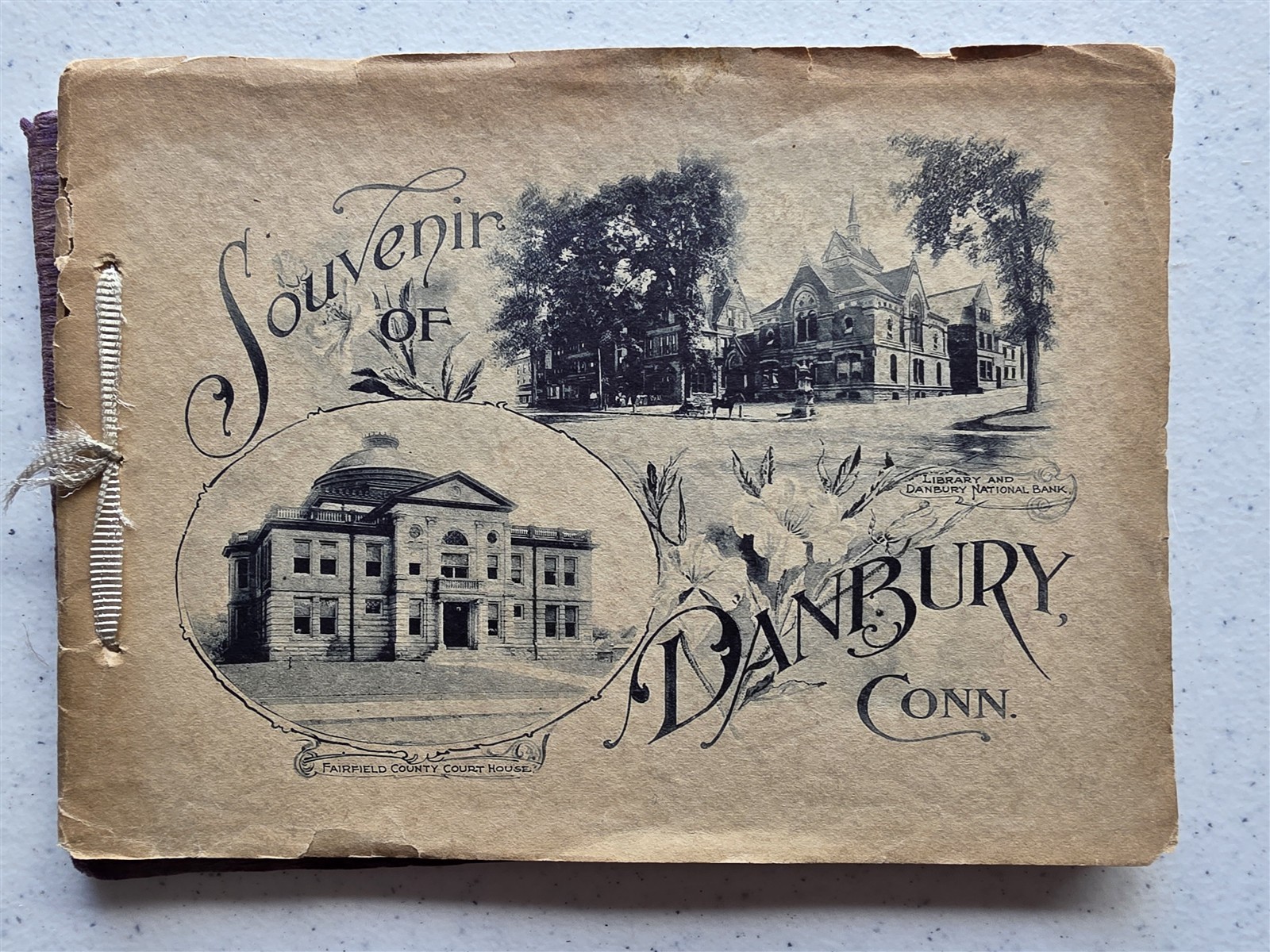 Danbury Connecticut Antique 1898 Book Portfolio of Photographs, 10 Photogravures