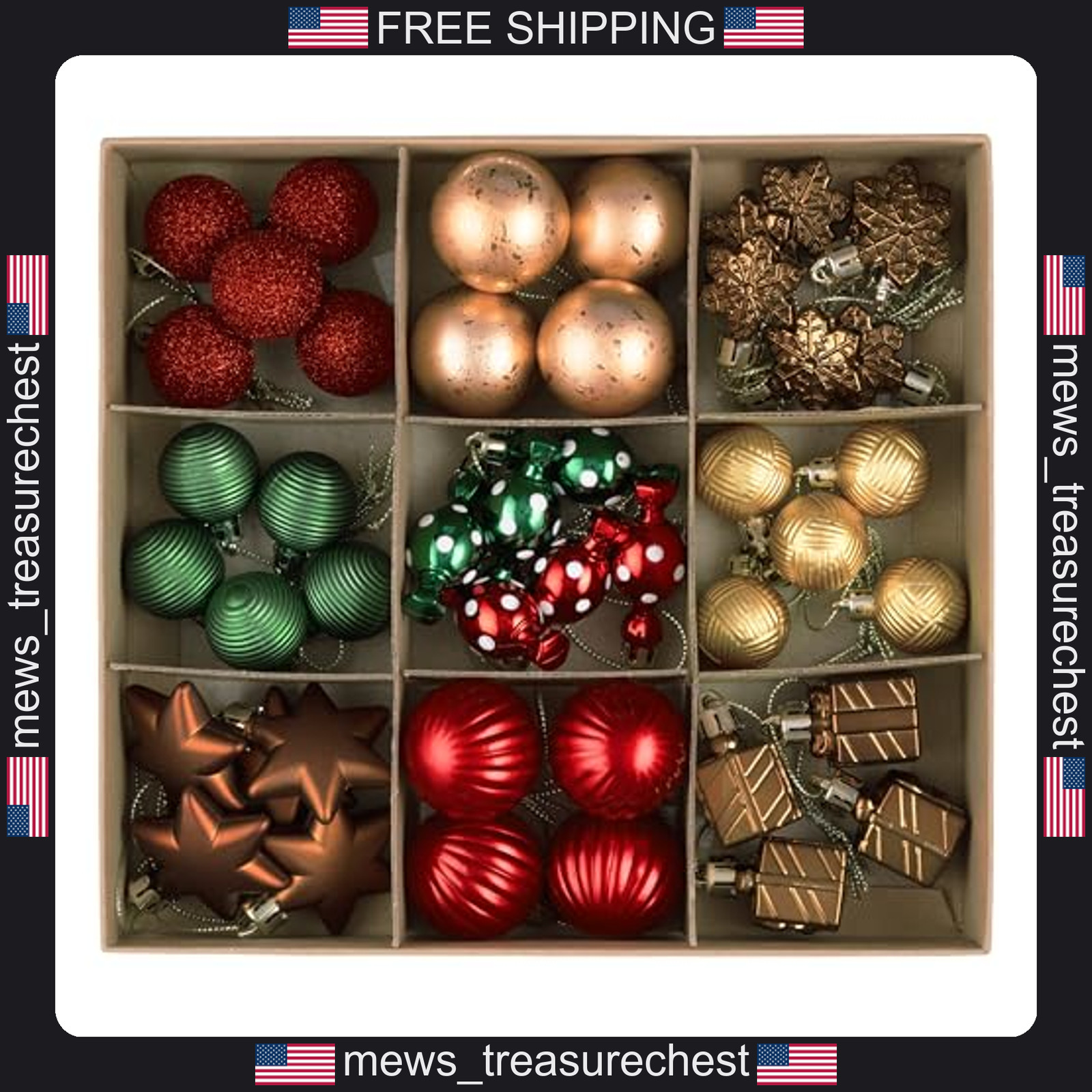 Christmas Ornaments Set 45pcs Gingerbread & Donut Decorations for Tree