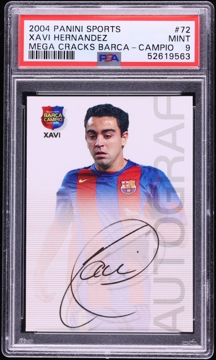 2004 Panini Megacracks Barca Campeon Xavi Hernandez #72 PSA 9 POP 4 Iconic Set