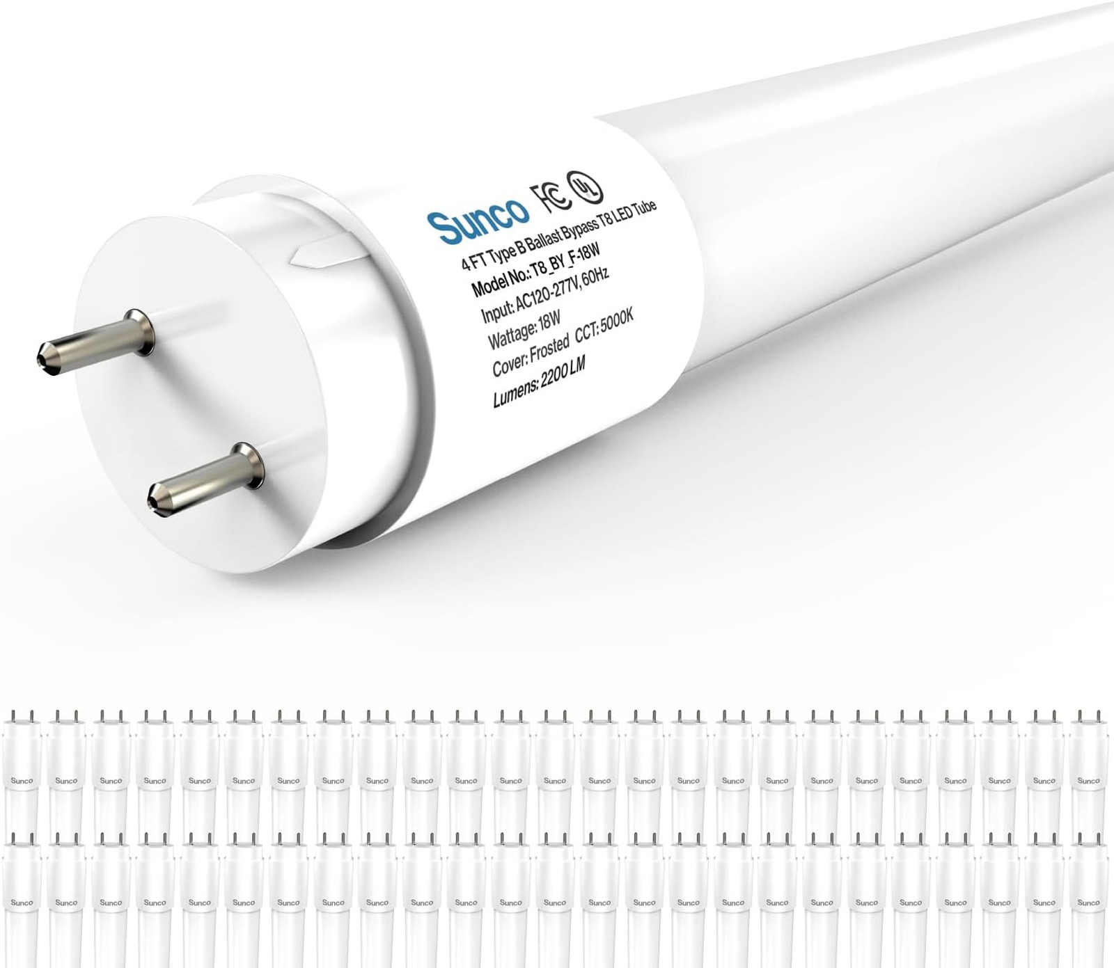 Sunco 50 Pack T8 LED Bulbs 4 Foot, Tube Light Bulbs Ballast Bypass, 48 Inch Sunco 50 Pack T8 LED Bulbs 4 Foot, Tube Light Bulbs Ballast Bypass, 48 Inch