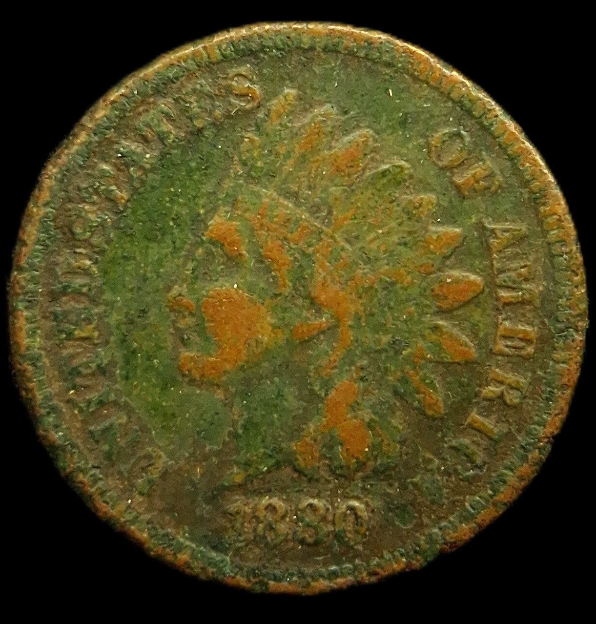 1880 Indian Head Cent - PARTIAL LIBERTY -  - SN#36