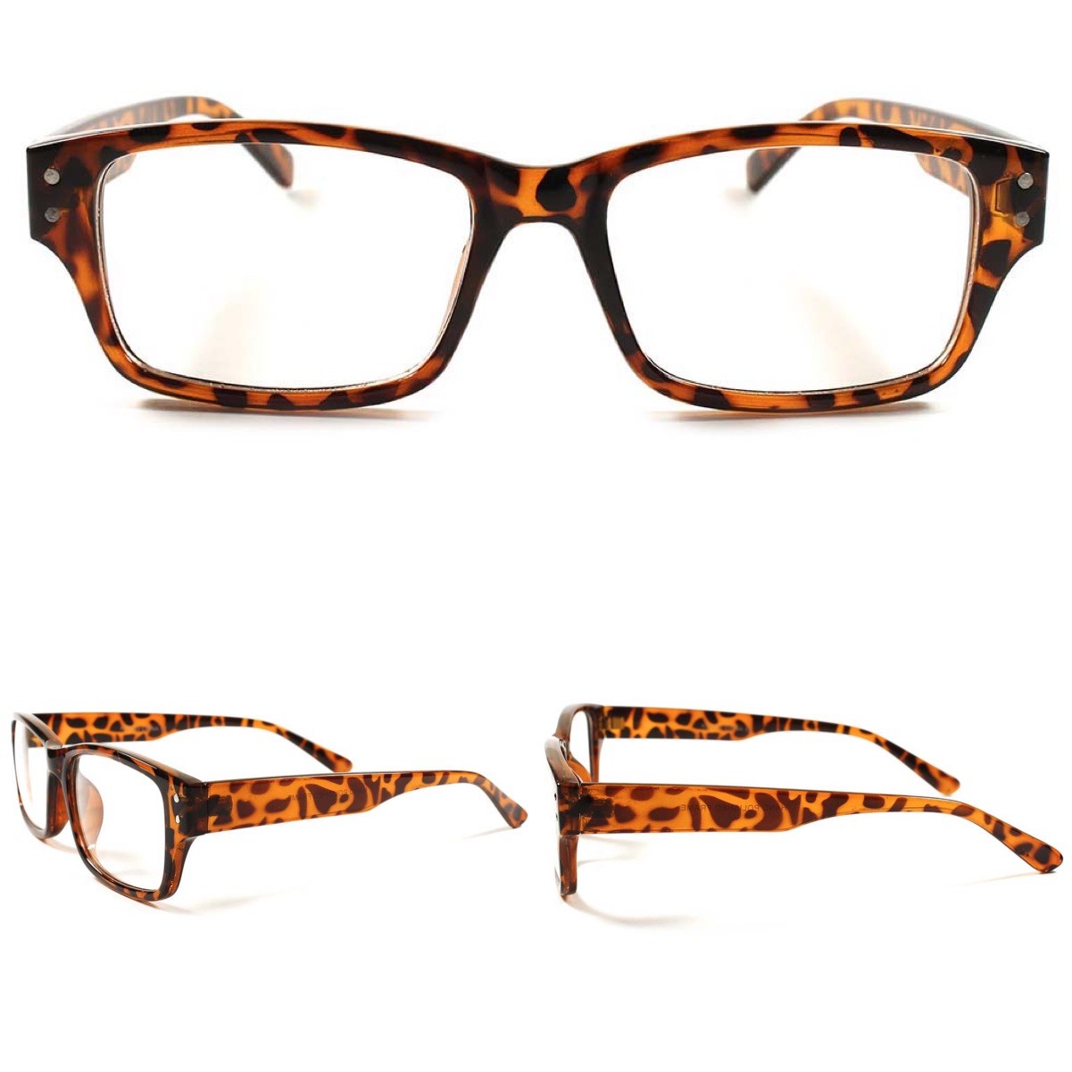 Nerd Geeky Look Mens Womens Clear Lens Eye Glasses Tortoise Rectangle Frames