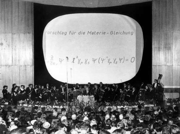 Nobel laureate Prof Werner Heisenberg during his celebratory s- 1958 Old Photo