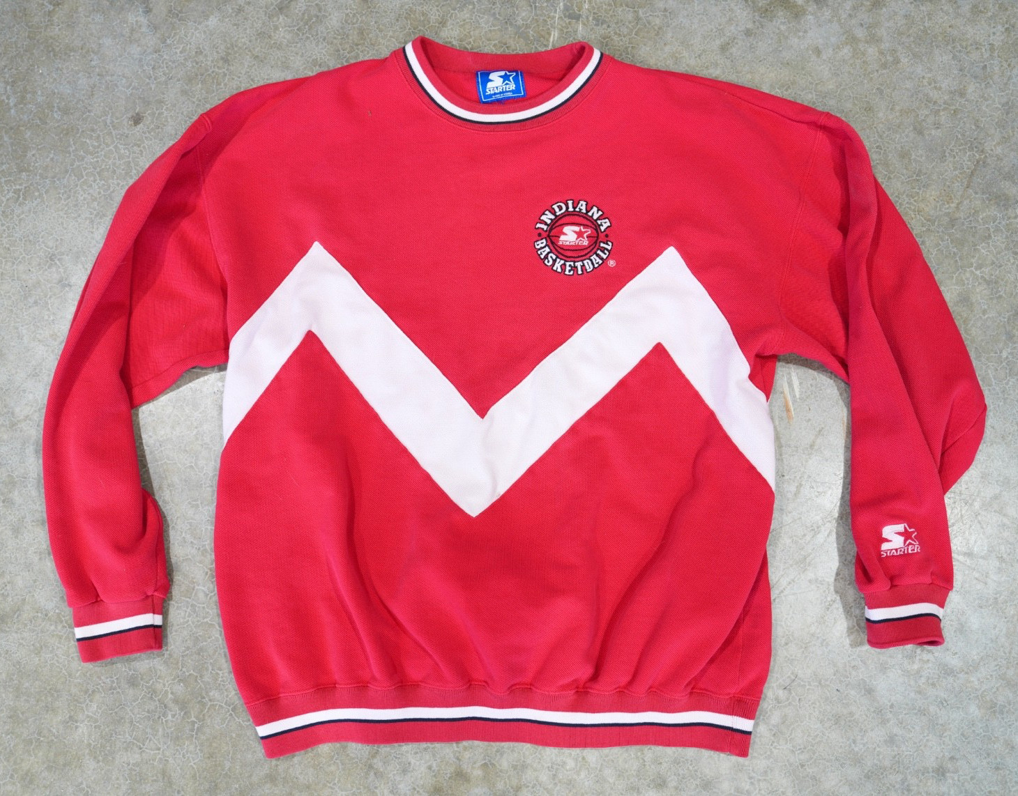 VTG Indiana Basketball Embroidered IU Starter Pullover Crewneck Shirt Mens XL VTG Indiana Basketball Embroidered IU Starter Pullover Crewneck Shirt Mens XL