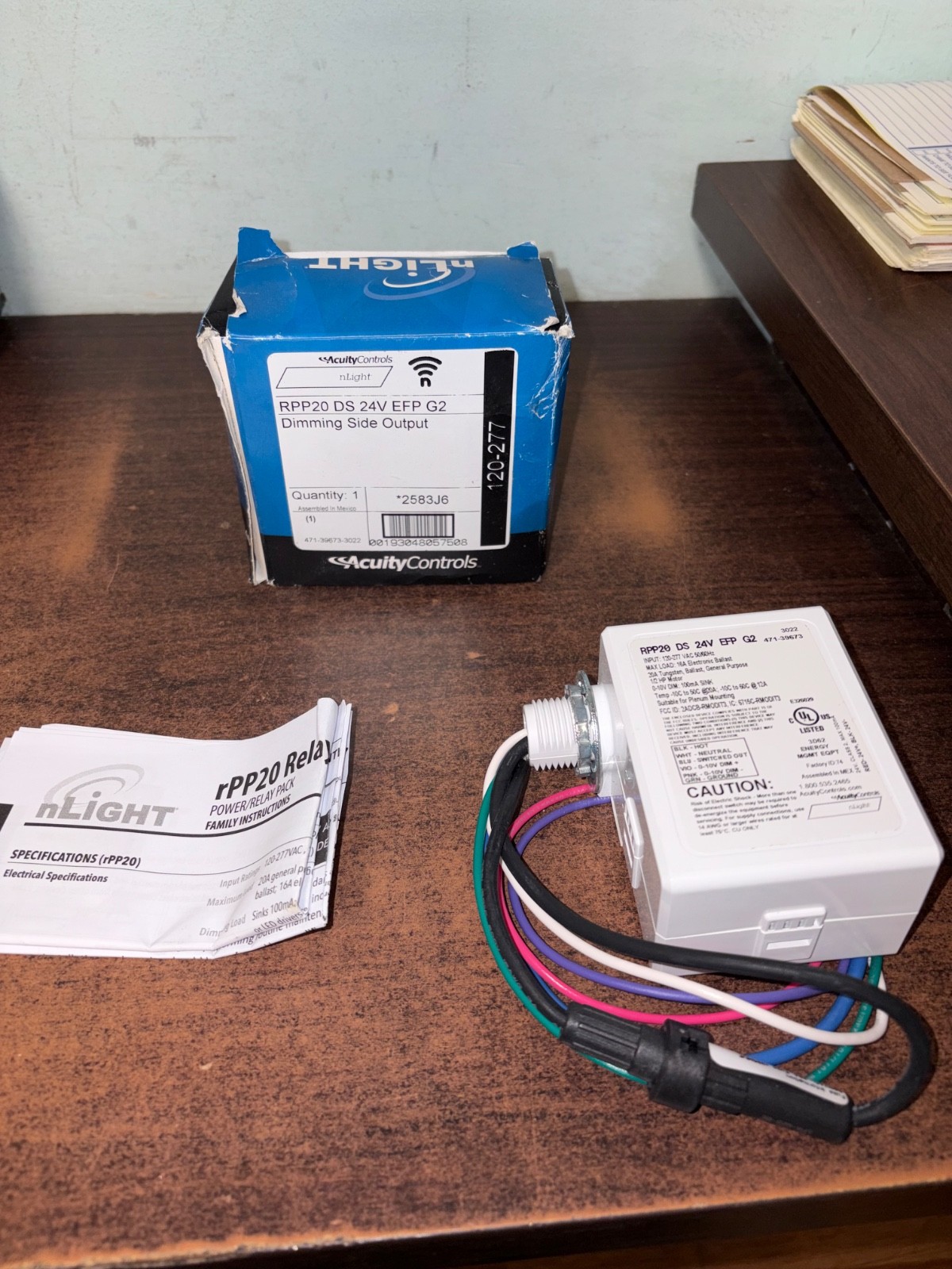 NEW ACUITY CONTROLS NLIGHT RPP20 DS 24V EFP G2 DIMMING SIDE OUTPUT 2583J6 . B448