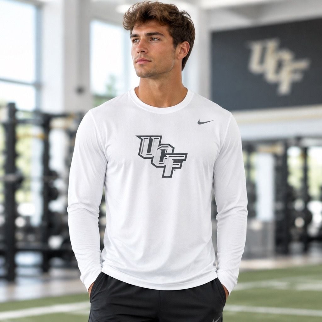 Nike UCF Knights Long Sleeve T-Shirt Size L White Dri-Fit Nike UCF Knights Long Sleeve T-Shirt Size L White Dri-Fit