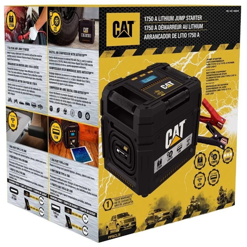 OPEN BOX CAT Cube 1750A Lithium 4in1 Portable Jump Starter USB Battery Inflator