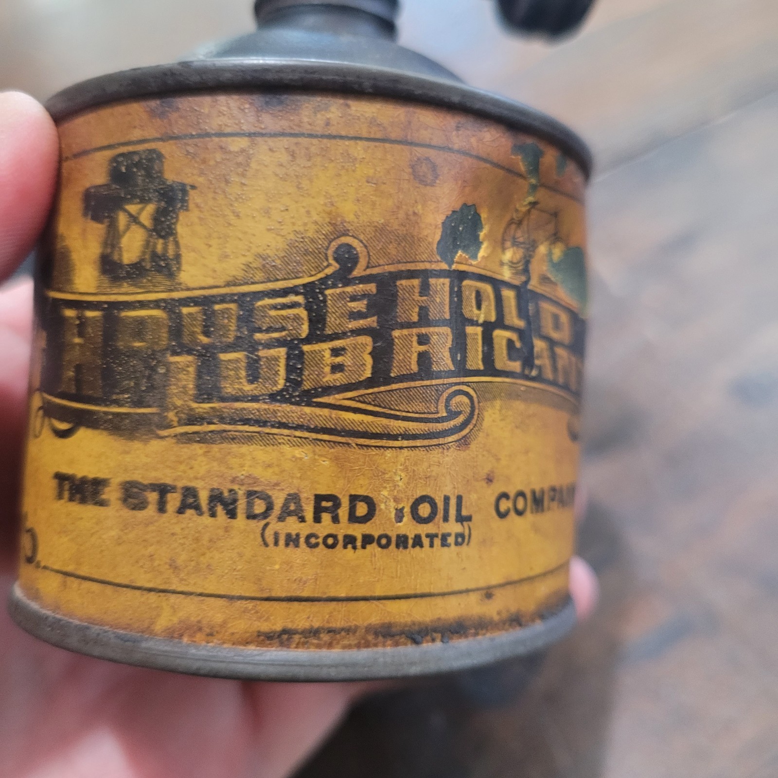 Antique Standard Oil Co Household Lubricant Cone Top Oil Can Early 1900s Tin USA