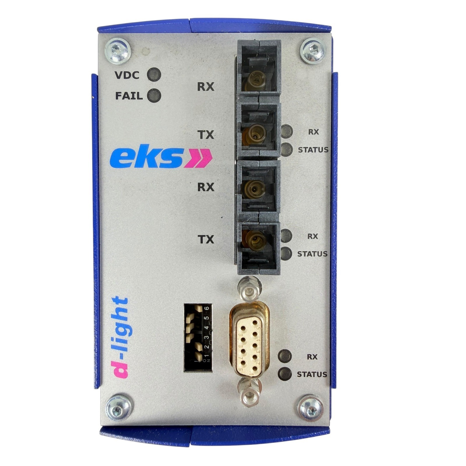 EKS Engel DL-CANR/2x13-MM-SC Fiber Optic Modem Blue Silver Excellent 012017573
