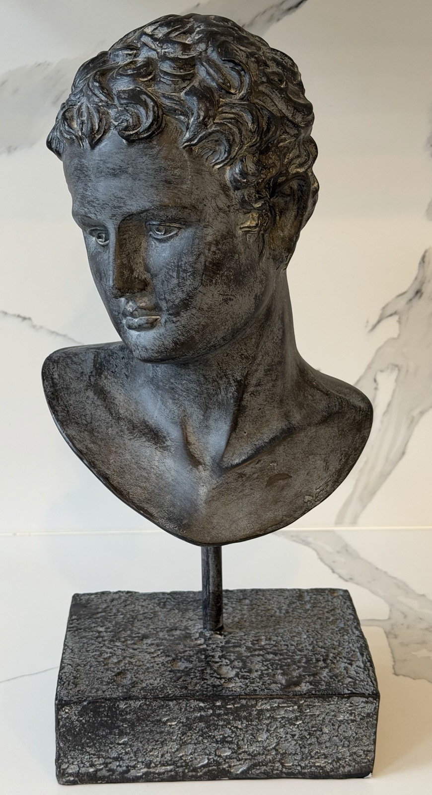 Large Bust of Ephebe of Marathon - Beautifully Detailed Greek Sculpture Statue