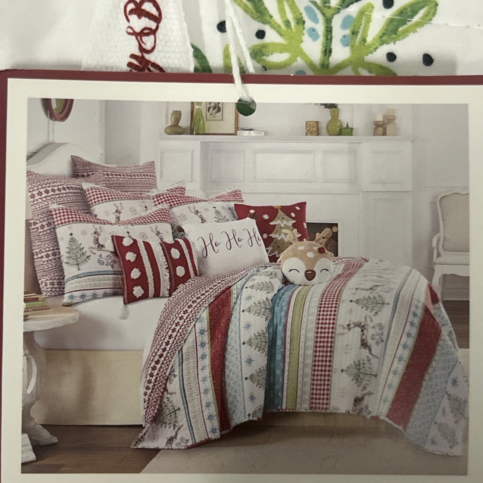$150 Levtex Home Merry & Bright Collecion Comet and Cupid Quilt - Full/Queen.