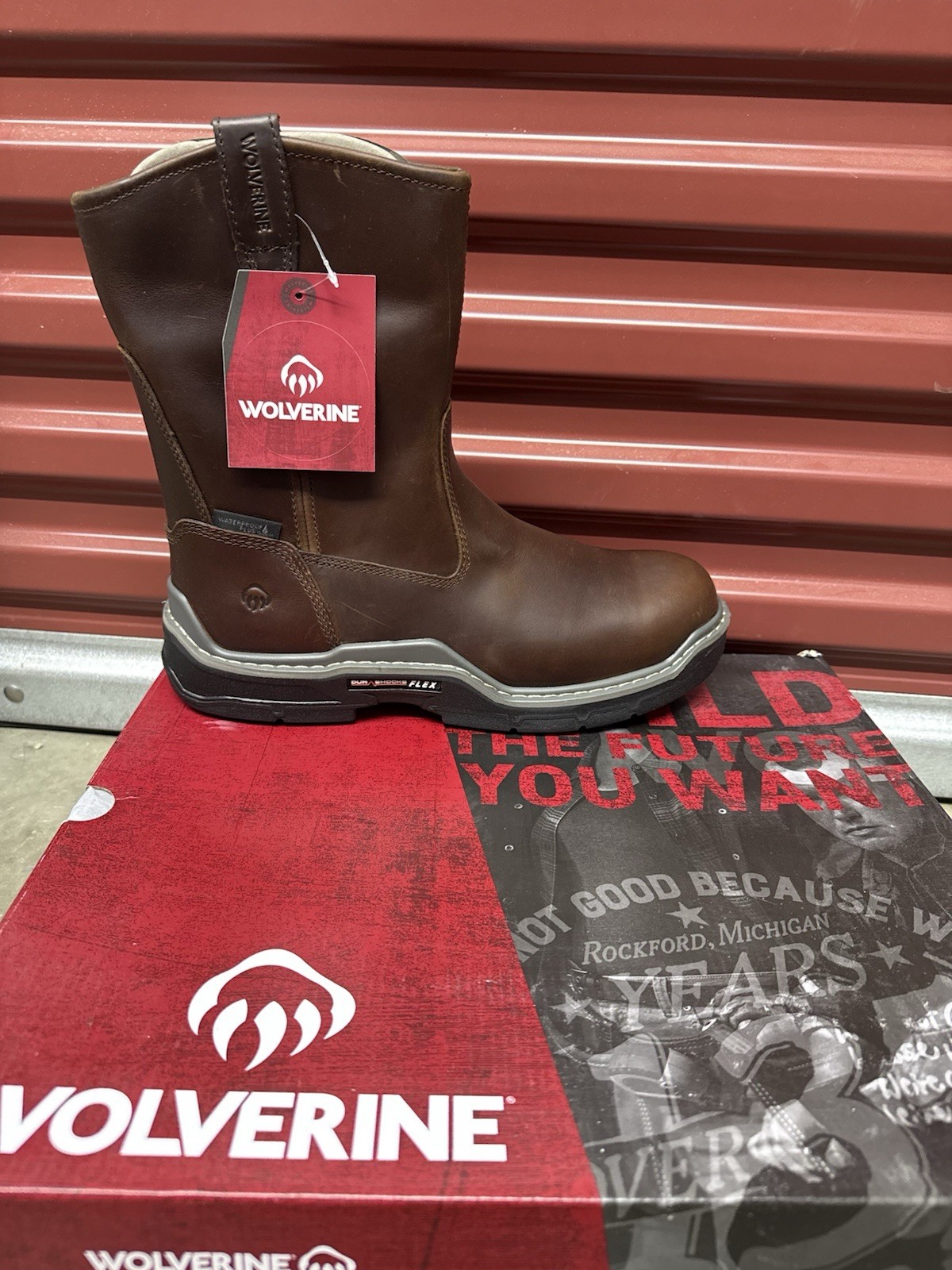 WOLVERINE Durashock Leather Work Boots CMAX Toe Mens Size 13 M Pull On W211129 WOLVERINE Durashock Leather Work Boots CMAX Toe Mens Size 13 M Pull On W211129