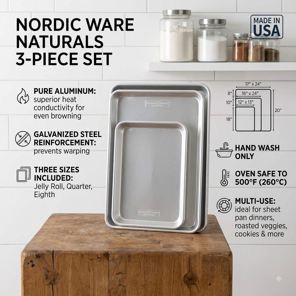 Nordic Ware Naturals 3-Piece Sheet Pan Set